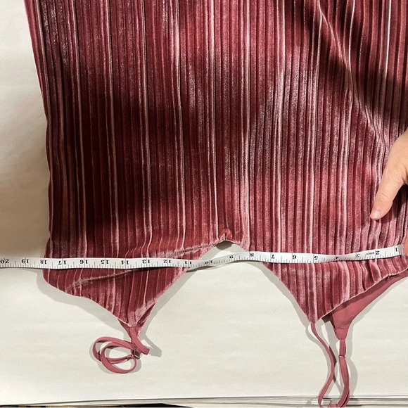 BARDOT ~ Dusty Pink Velvet Ribbed Mini Dress Sz 4 XS - Picture 10 of 12